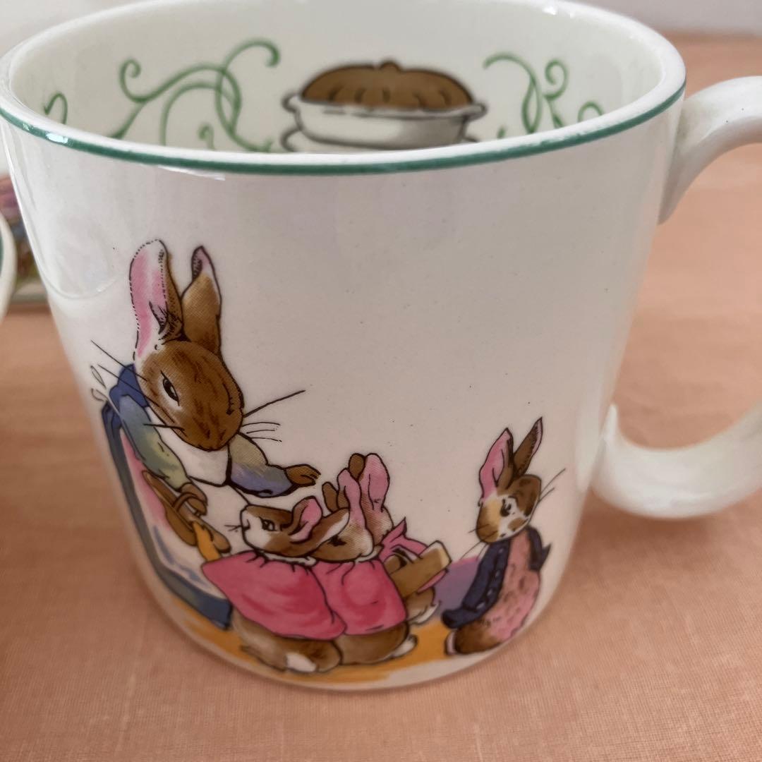 ウエッジウッド ピーターラビット　グリーンライン　マグカップ　プレート