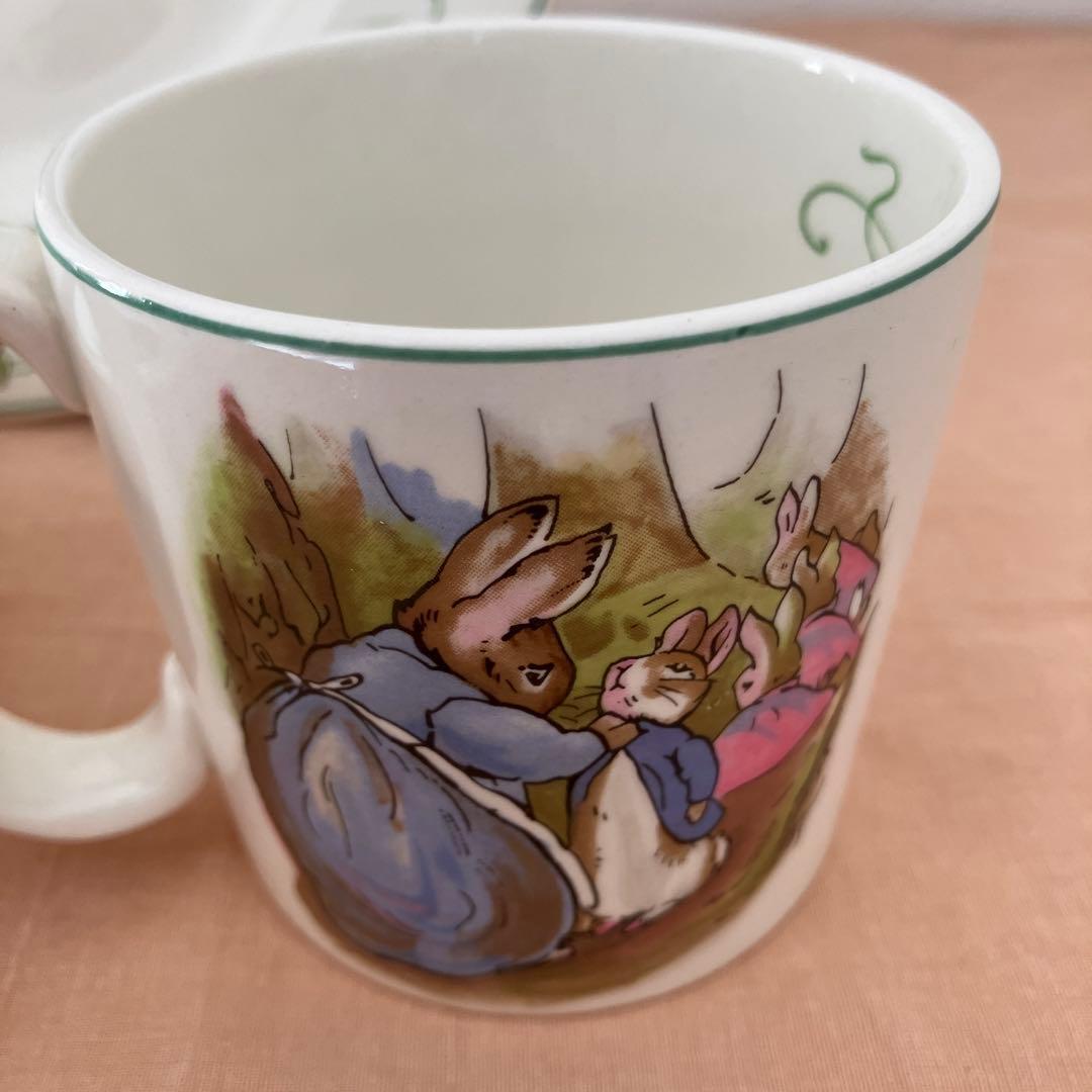 ウエッジウッド ピーターラビット　グリーンライン　マグカップ　プレート