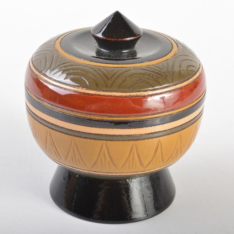 Teafortwo　漆工　川合漆仙造　獨楽莨入煙草入　共箱　V　R6868