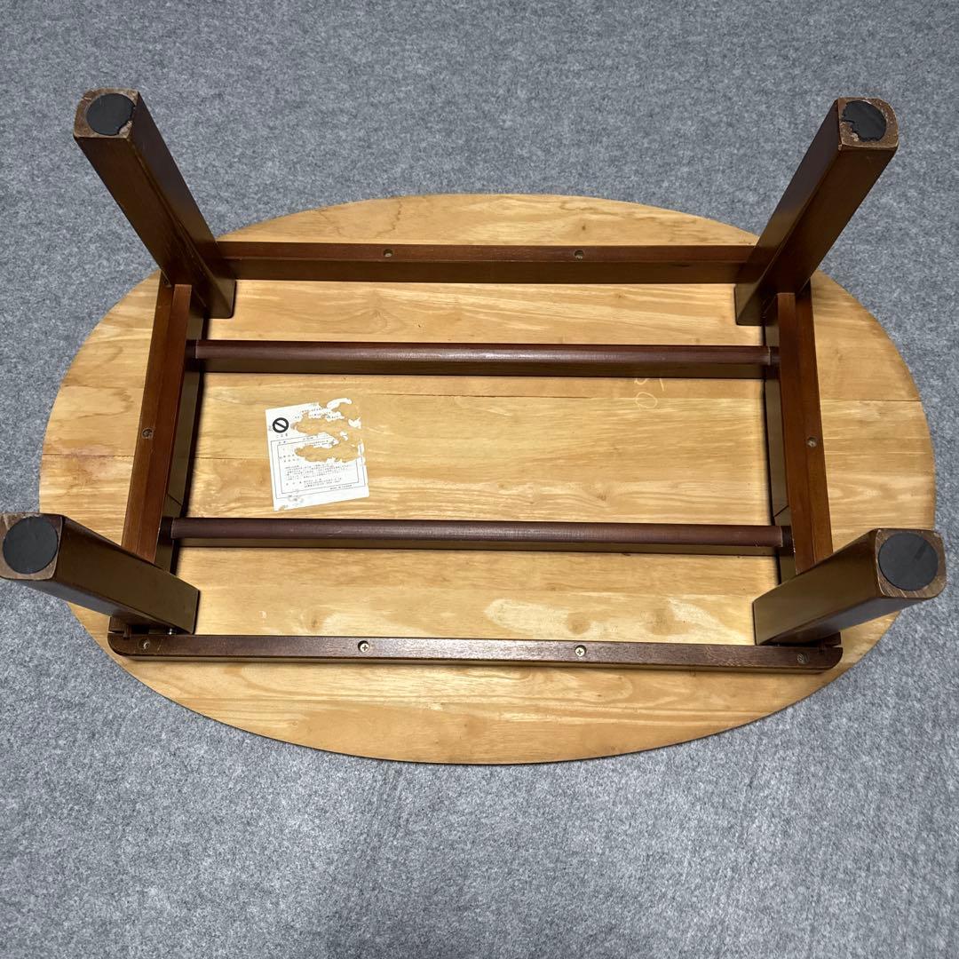 ⭕️即日発送　アンティーク　楕円形木製折りたたみテーブル ダークブラウン