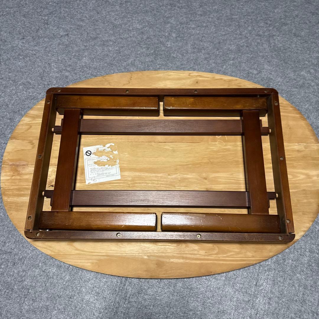 ⭕️即日発送　アンティーク　楕円形木製折りたたみテーブル ダークブラウン