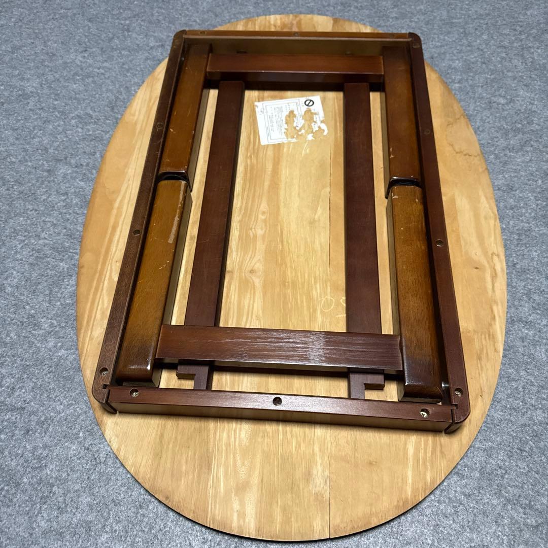 ⭕️即日発送　アンティーク　楕円形木製折りたたみテーブル ダークブラウン