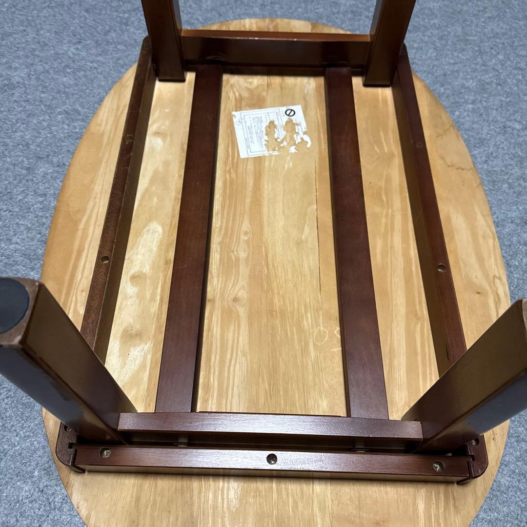 ⭕️即日発送　アンティーク　楕円形木製折りたたみテーブル ダークブラウン