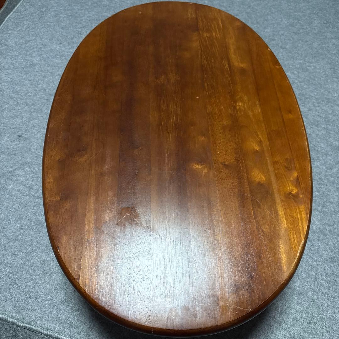 ⭕️即日発送　アンティーク　楕円形木製折りたたみテーブル ダークブラウン