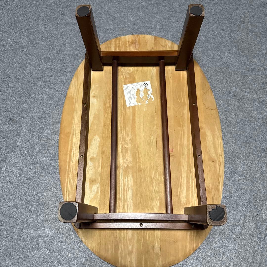 ⭕️即日発送　アンティーク　楕円形木製折りたたみテーブル ダークブラウン