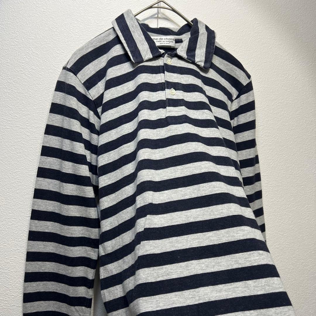 希少 02年製 ローブドシャンブル コムデギャルソン 上質 ボーダー ポロシャツ