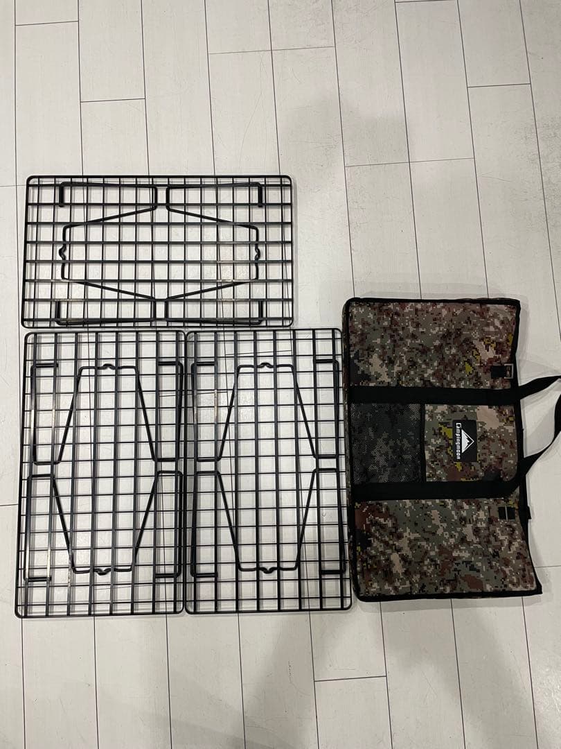 【送料込】ユニフレーム　フィールドラック　3枚　専用ケース付