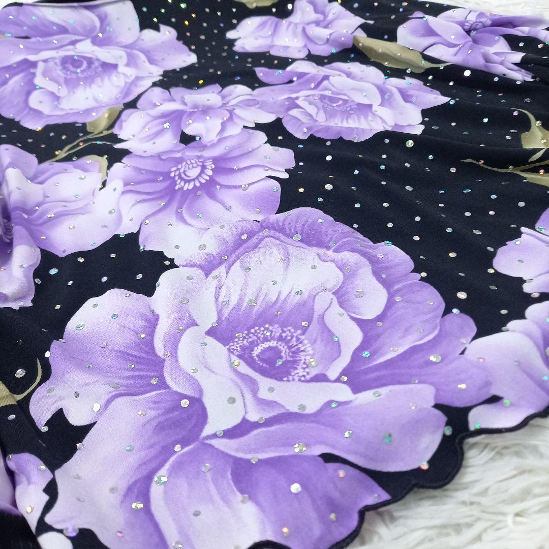 Sanline　サンリーヌ　社交ダンス　セットアップ　ドレス　スパンコール　薔薇