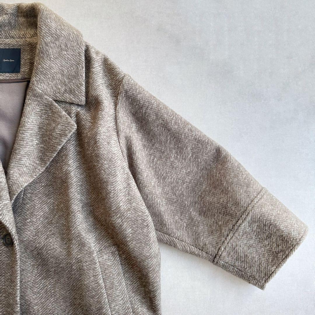 美品▲定価2.9万▲スピック&スパン/Wスライバーヘリンボーンミドルコート 38
