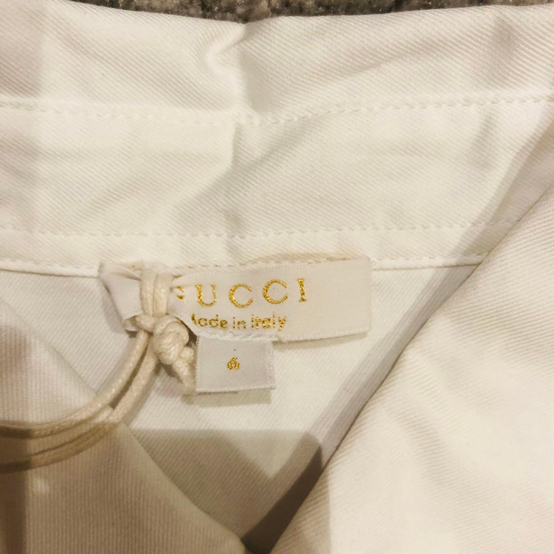 【新品未使用】GUCCI キッズ フォーマルシャツ　 胸元刺繍ロゴ