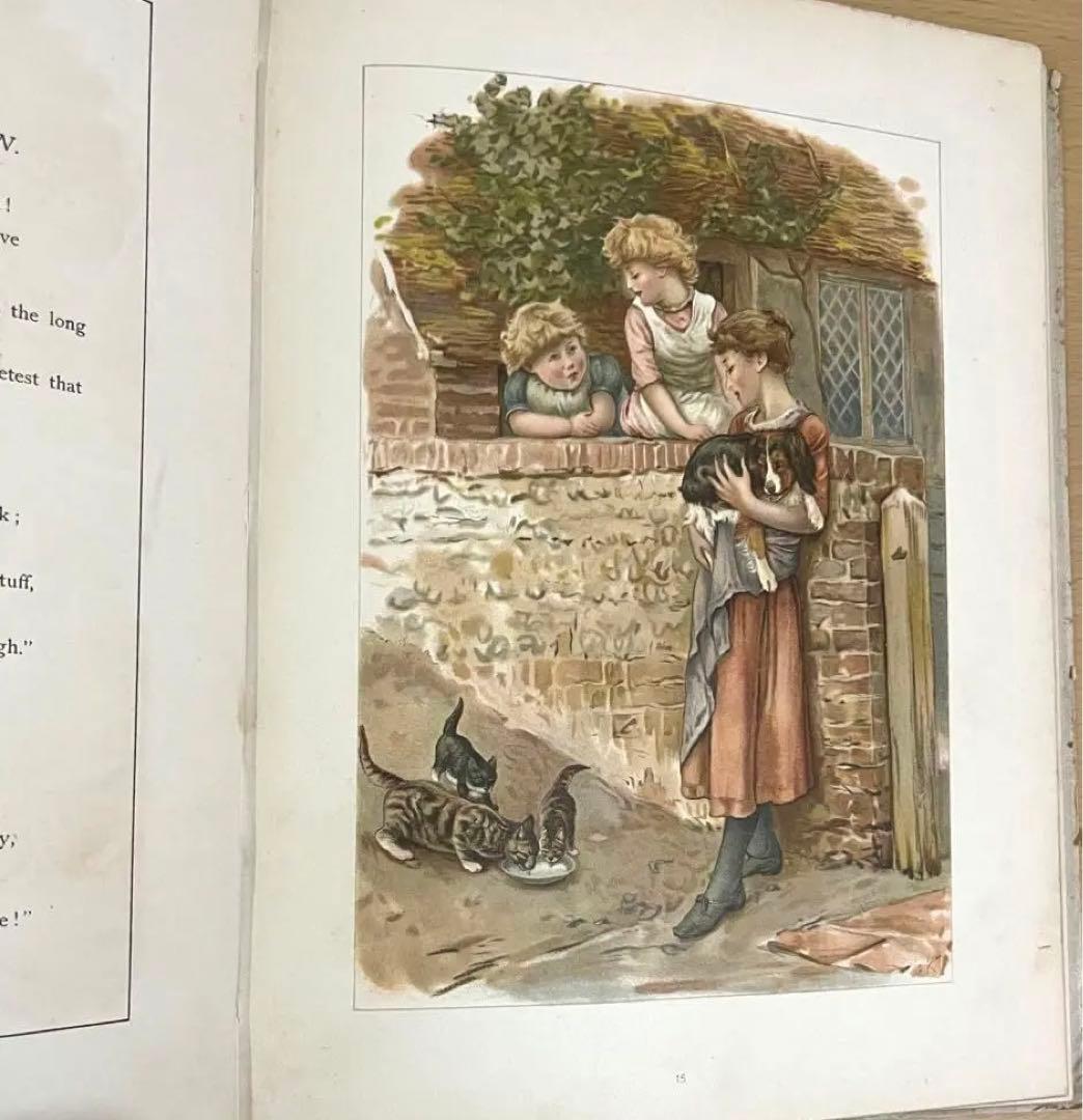 No.166希少 古書 洋書 絵本 アンティーク ビクトリアン 詩集 児童書