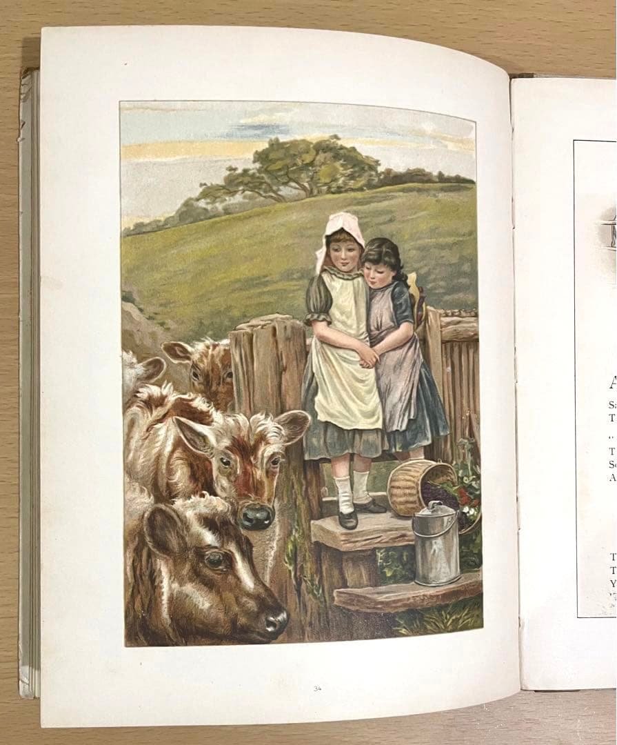 No.166希少 古書 洋書 絵本 アンティーク ビクトリアン 詩集 児童書