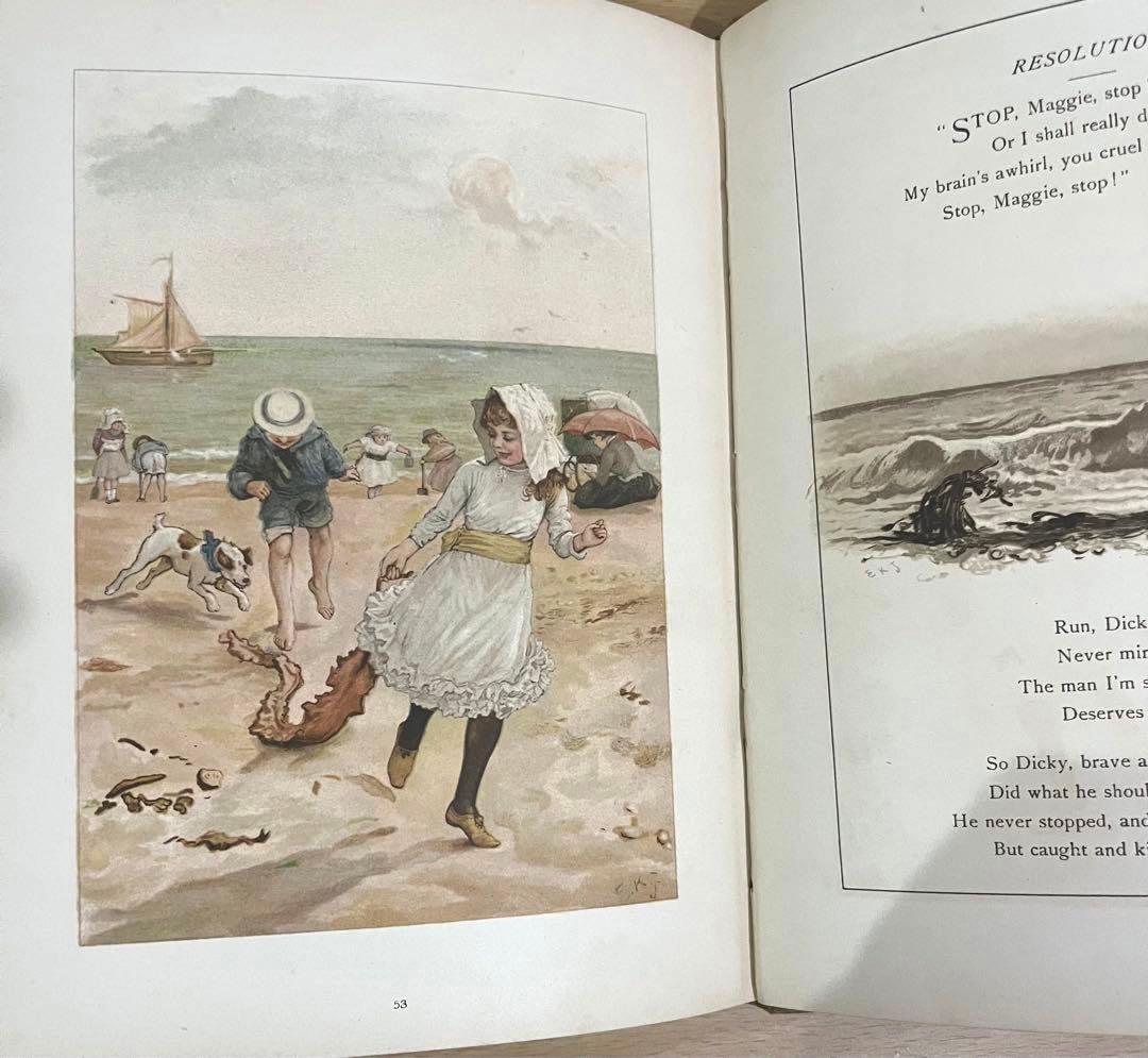 No.166希少 古書 洋書 絵本 アンティーク ビクトリアン 詩集 児童書