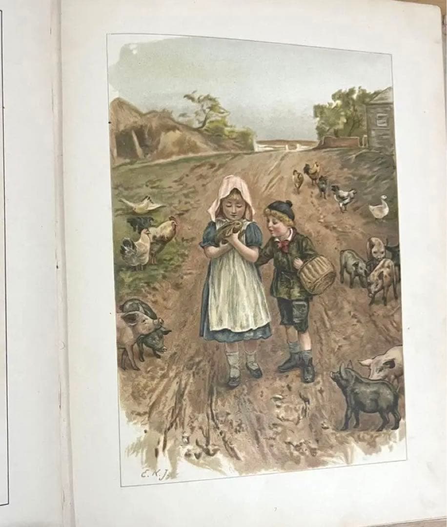 No.166希少 古書 洋書 絵本 アンティーク ビクトリアン 詩集 児童書