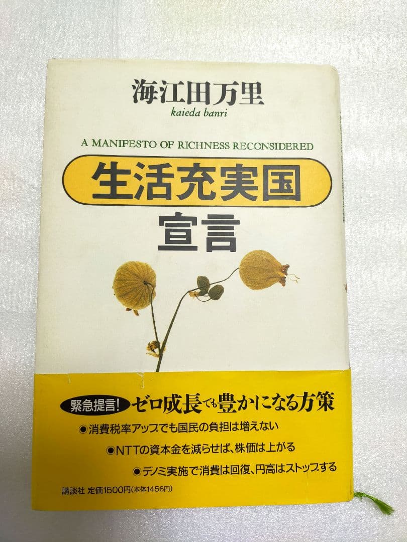 【希少本 レア】「生活充実国」宣言 海江田万里 著 初版