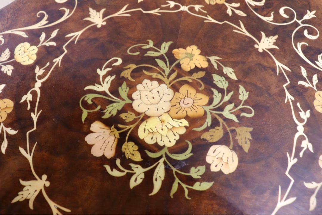 GMIK209○イタリア製 象嵌細工 コンソールテーブル サイドテーブル 花台