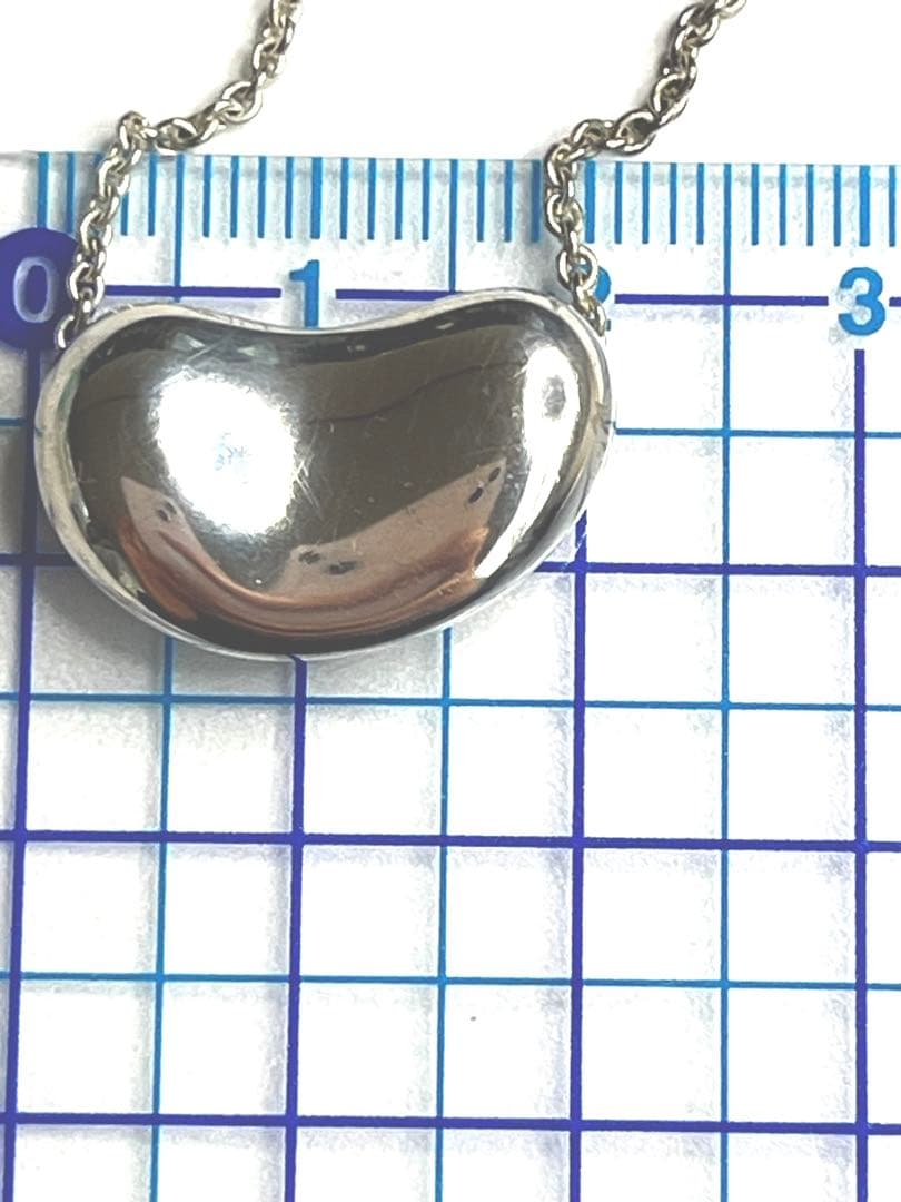 【美品】TIFFANY&Co. ティファニー　ビーン　ラージシルバーネックレス