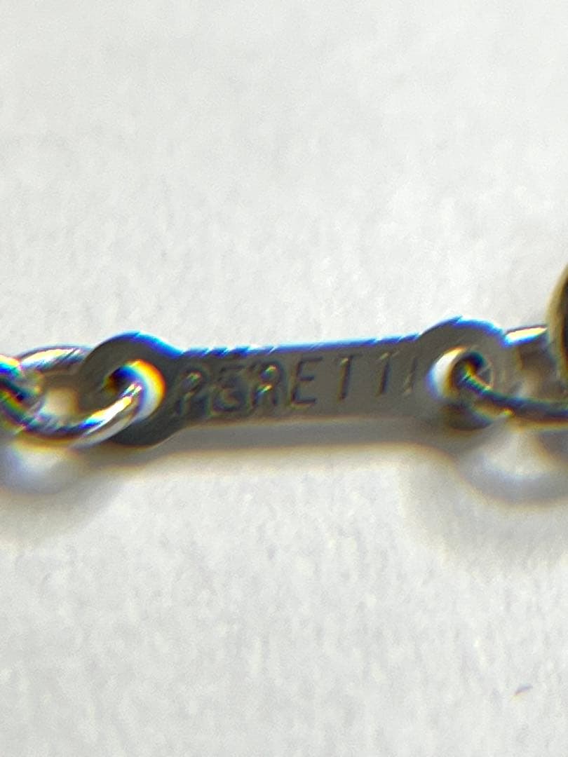 【美品】TIFFANY&Co. ティファニー　ビーン　ラージシルバーネックレス