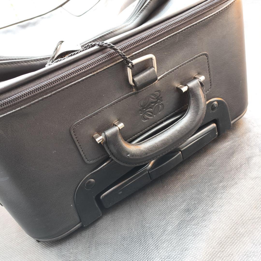 希少 LOEWE ロエベ アナグラム キャリーケース オールレザー ブラック