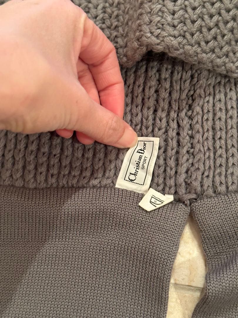 未使用　ヴィンテージ　Diorフードマフラー　gray