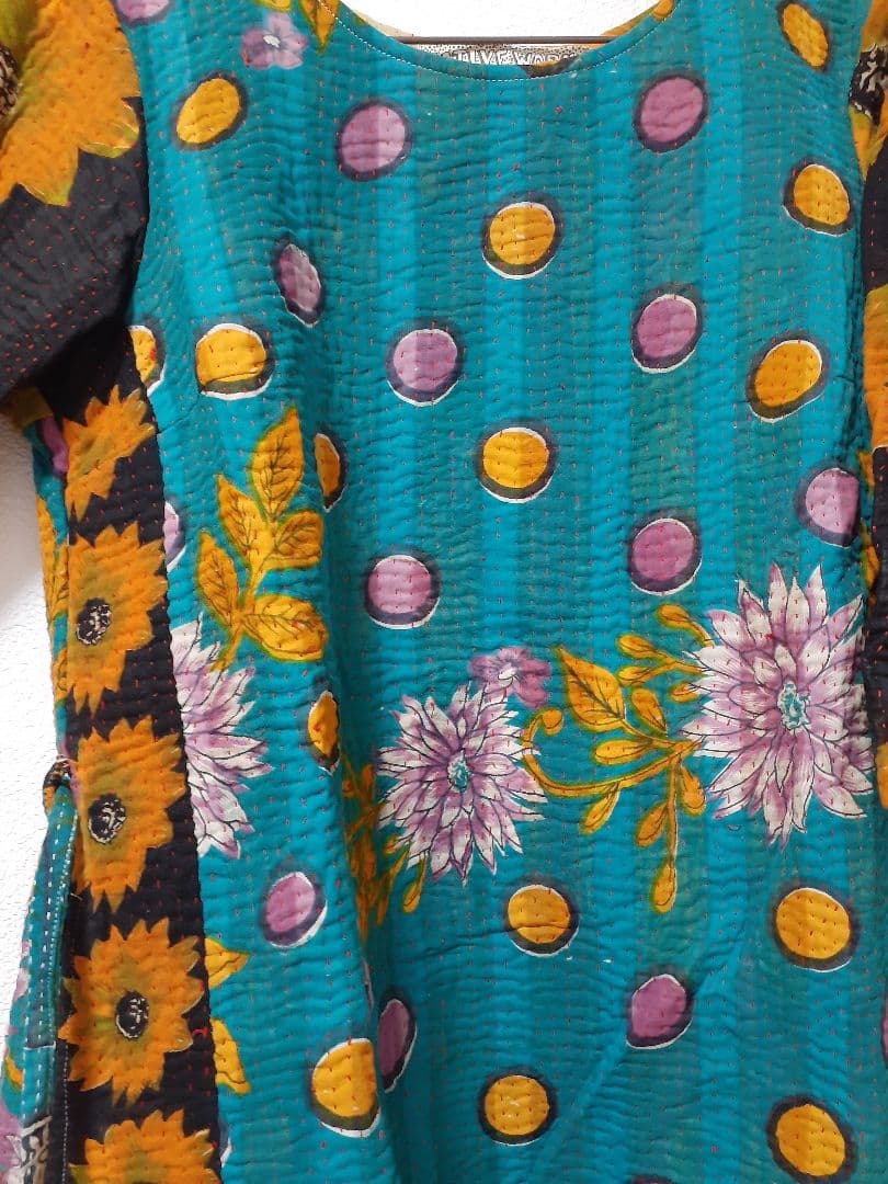 KANKAN　NATIVEWORKS インド ラリーキルトワンピース　一点もの