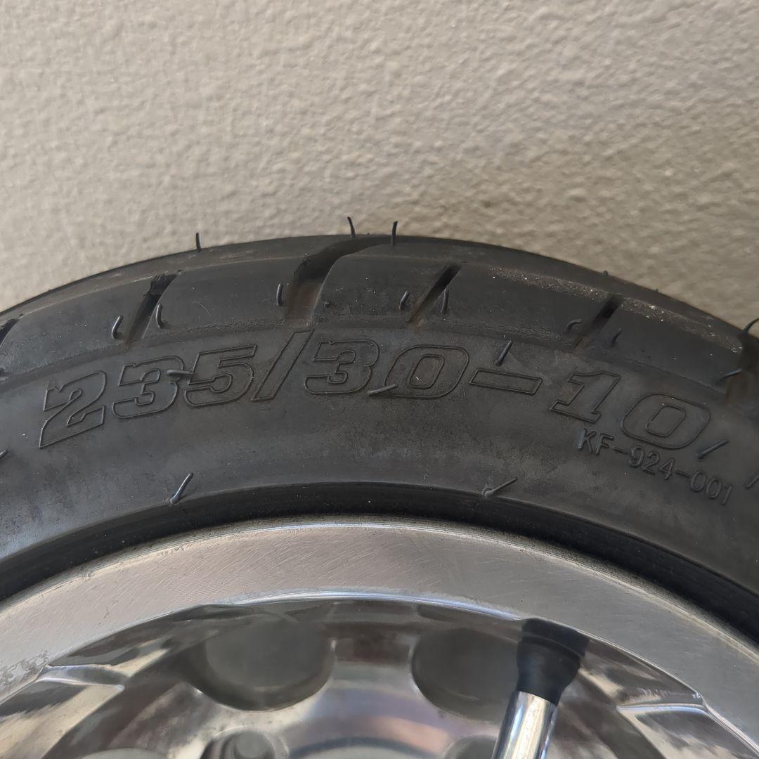 ※中古 ✨ アルミホイール引っ張りタイヤ 235/30-10 ✨ ♦オマケ付♦