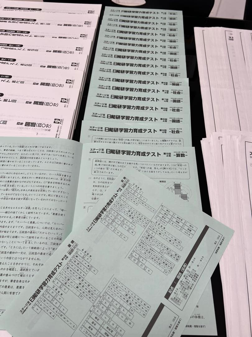 日能研 2023年〜24年 4年 育成テスト フルセット 解答用紙付