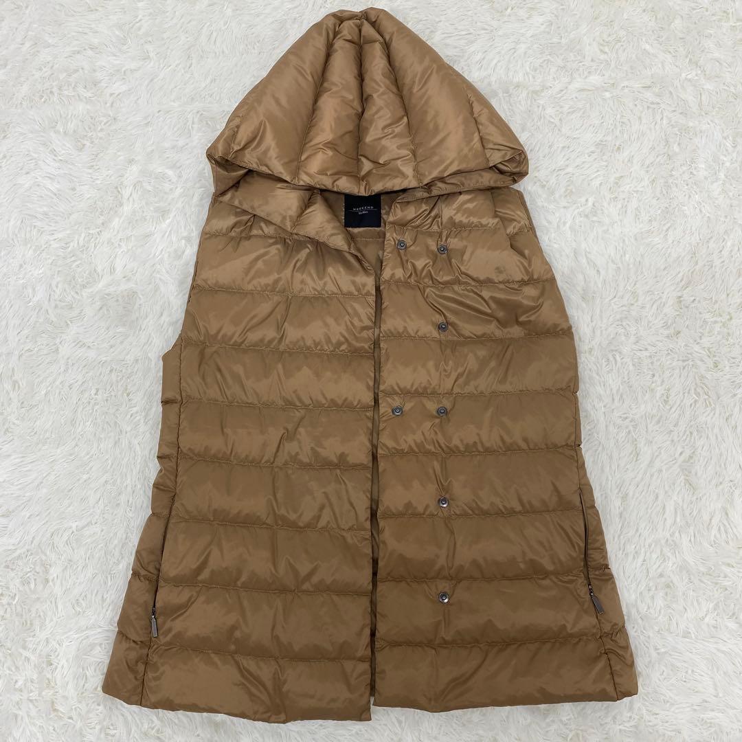 【美品】36 マックスマーラ ダウンベスト レディース フード ジップ ボタン