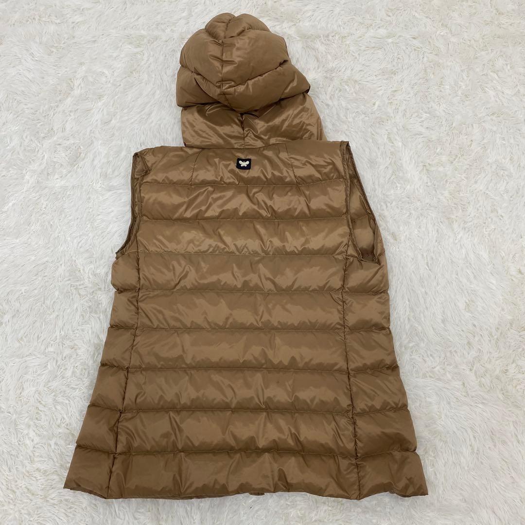 【美品】36 マックスマーラ ダウンベスト レディース フード ジップ ボタン