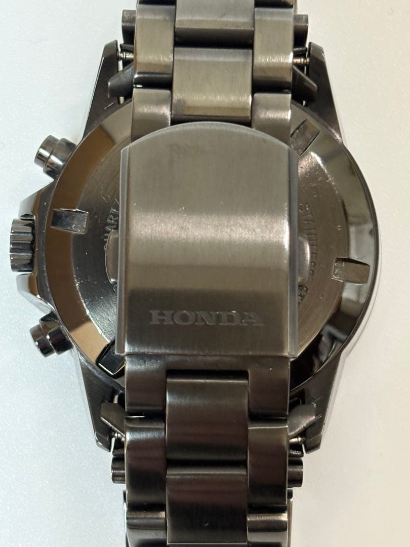 【美品】ホンダ Honda クロノグラフ クォーツ ブラック メンズ腕時計