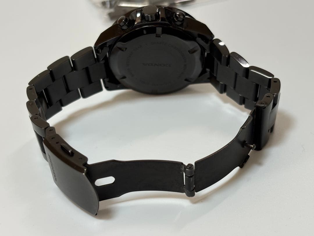 【美品】ホンダ Honda クロノグラフ クォーツ ブラック メンズ腕時計