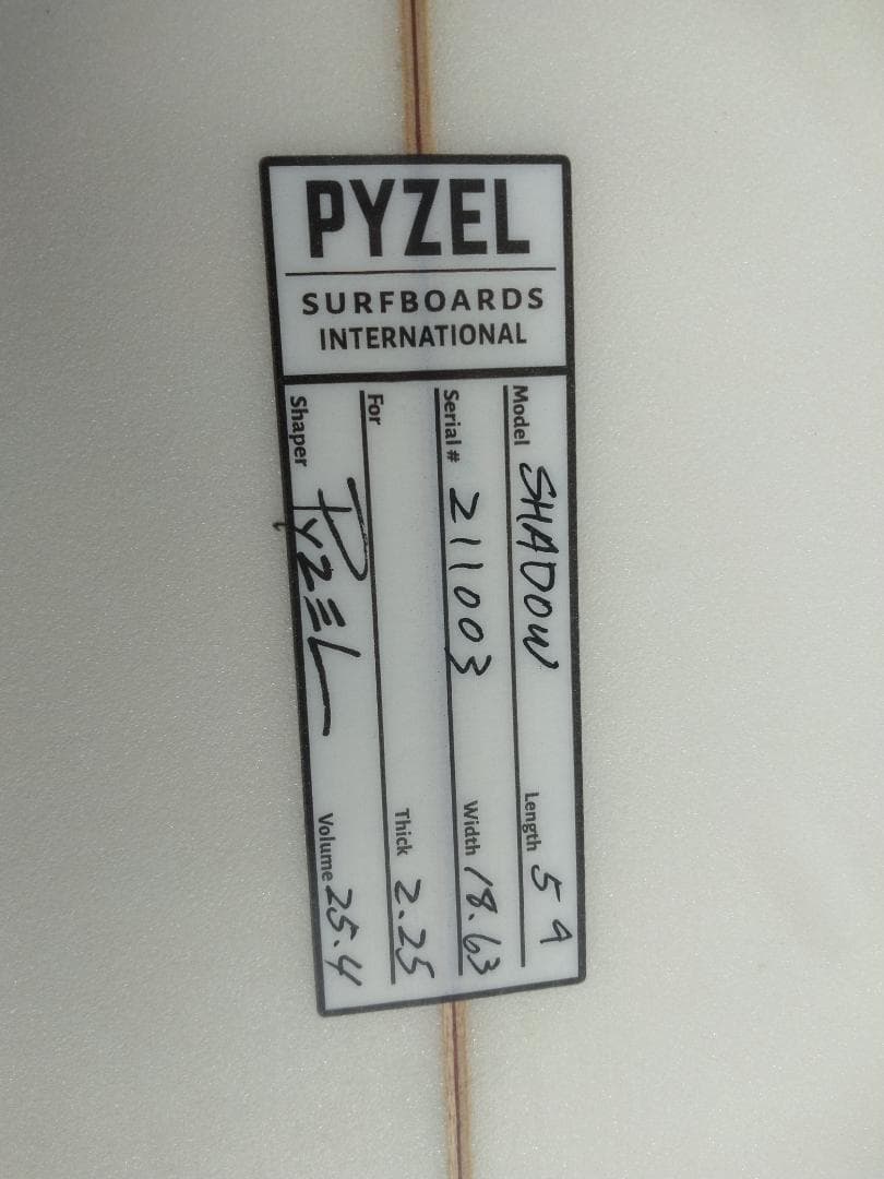 パイゼル、シャドウ、5'9\"、18.63、2.25、25.4L、FUTURES