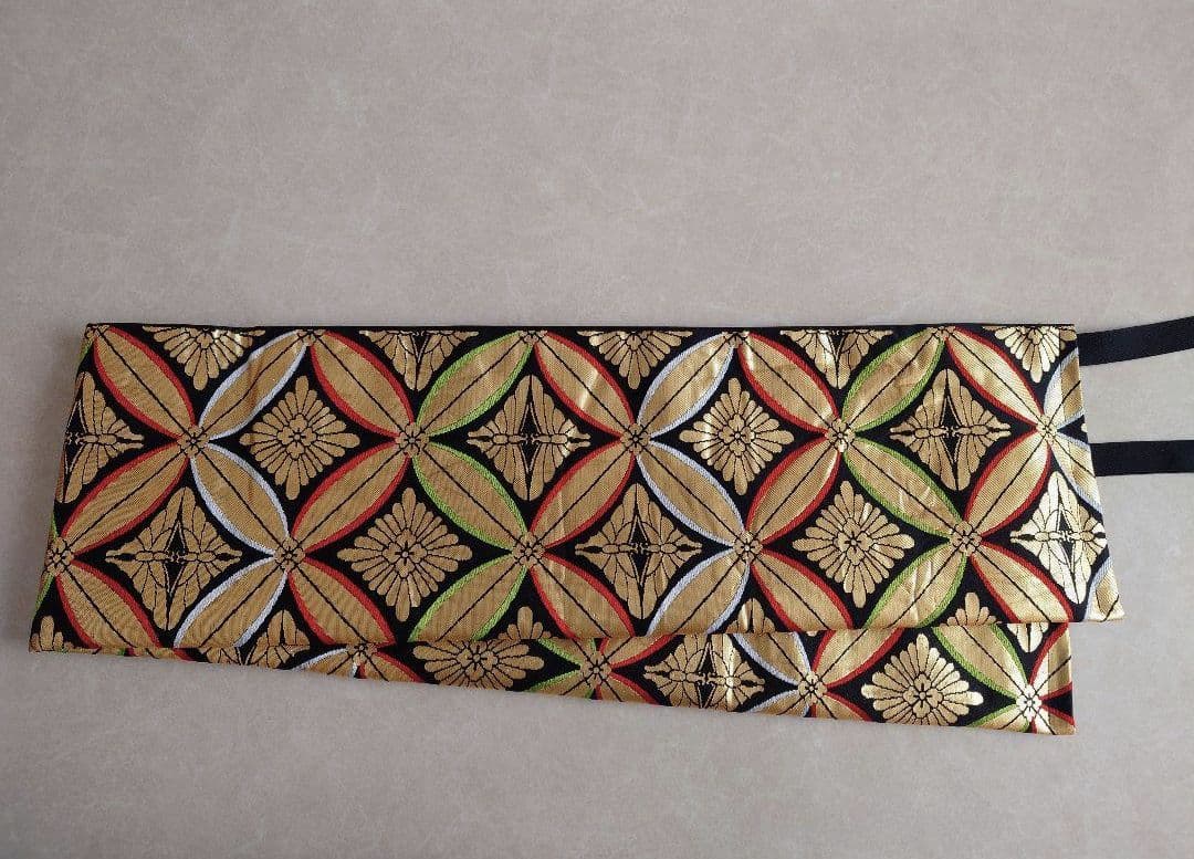 七五三　ハーフ成人式　ジュニア帯　袋帯からの作り帯　1点物　七宝　黒金