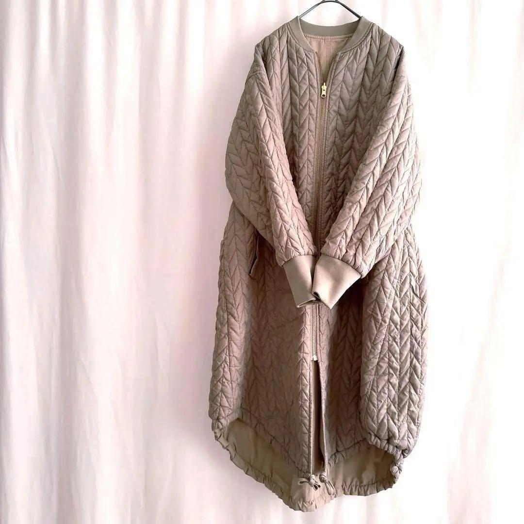 チャオパニックティピー リバーシブル キルティング コート ベージュ カーキ