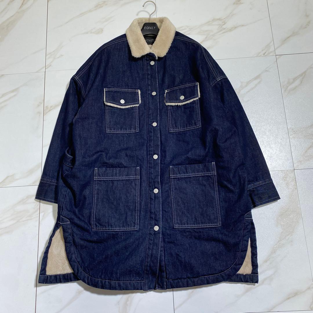 完売サイズ♡サニークラウズ 裏ボアジージャンコート インディゴブルーデニムコート