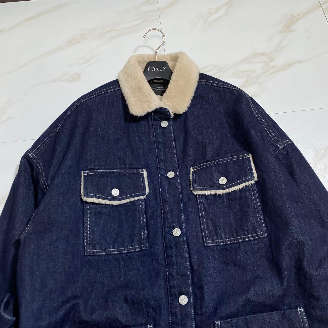 完売サイズ♡サニークラウズ 裏ボアジージャンコート インディゴブルーデニムコート