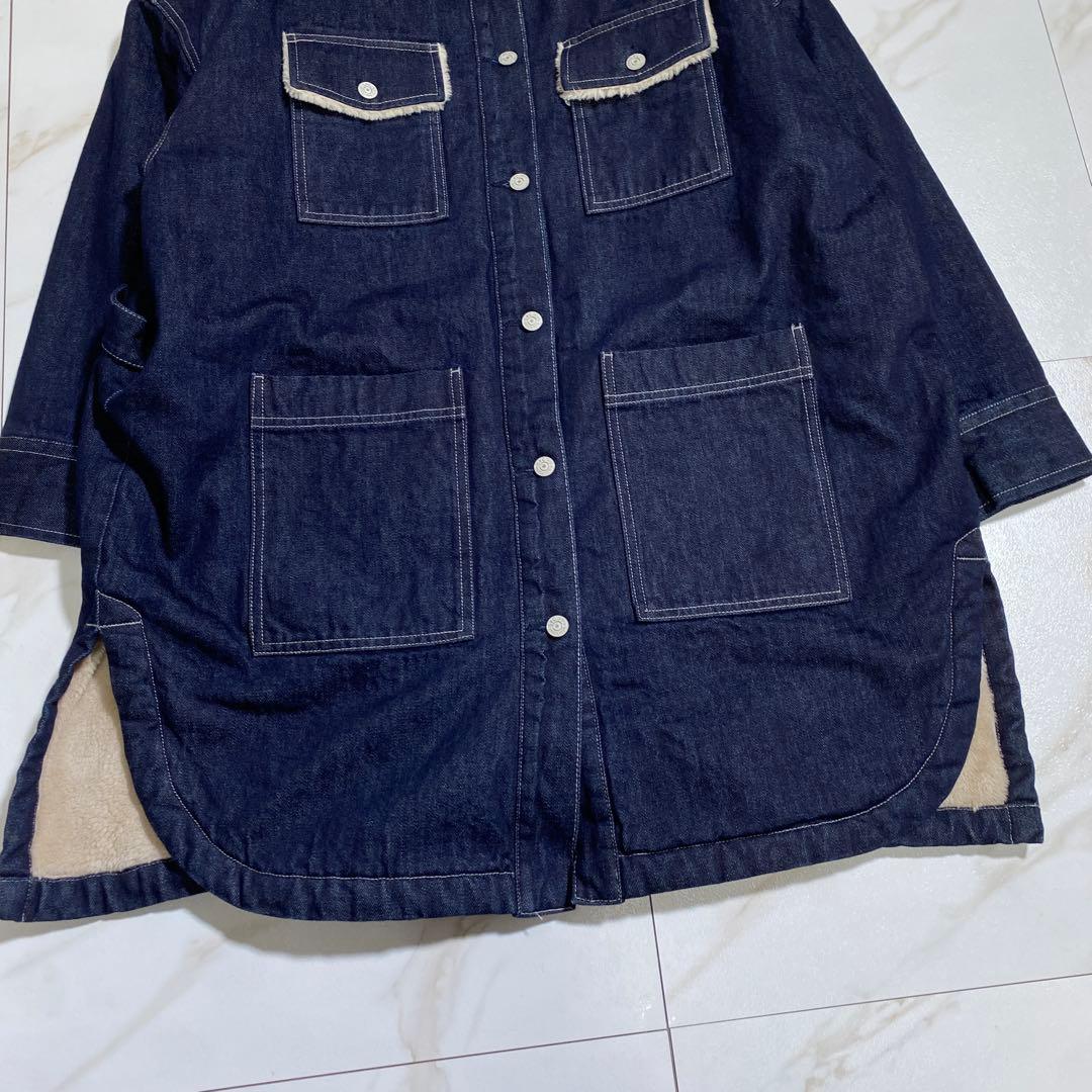 完売サイズ♡サニークラウズ 裏ボアジージャンコート インディゴブルーデニムコート