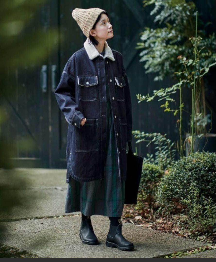 完売サイズ♡サニークラウズ 裏ボアジージャンコート インディゴブルーデニムコート