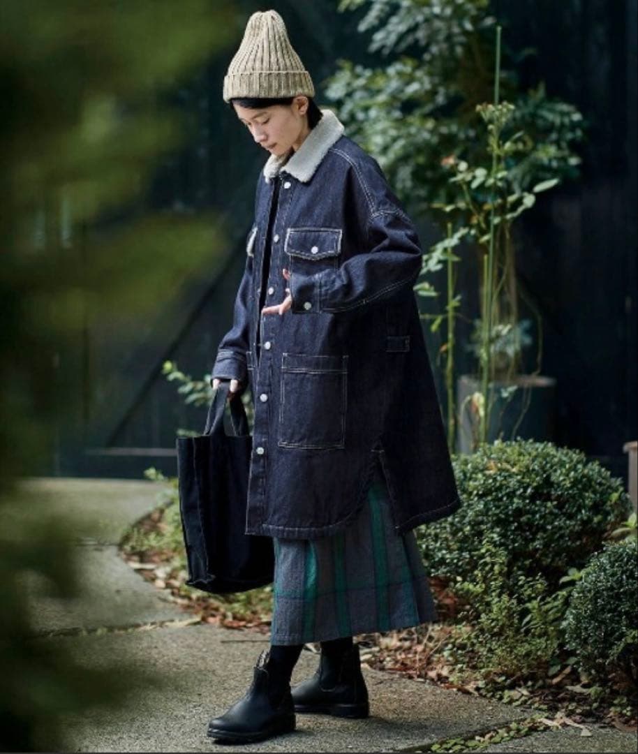 完売サイズ♡サニークラウズ 裏ボアジージャンコート インディゴブルーデニムコート