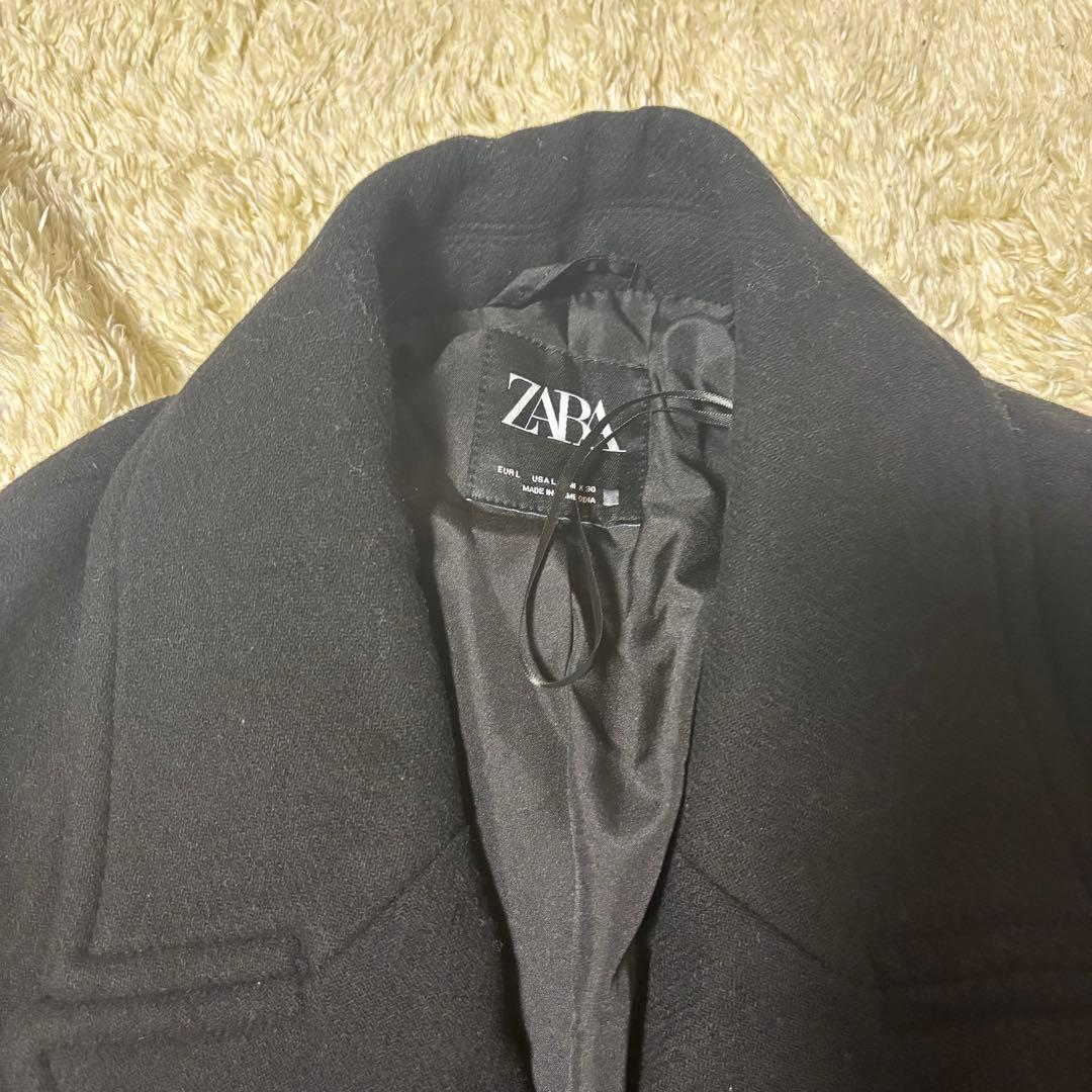 zara ザラ　オーバーサイズソフトコート　ブラック　Lサイズ