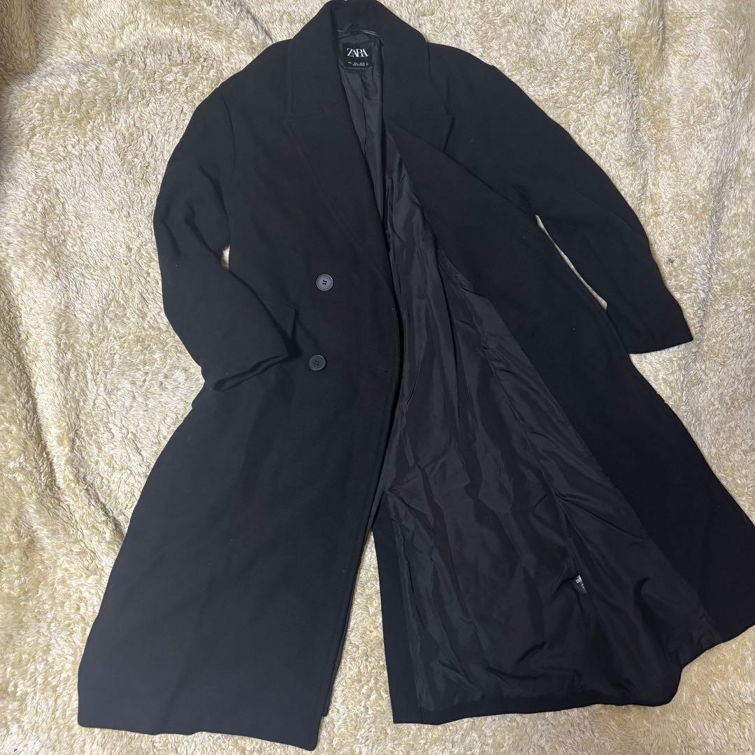 zara ザラ　オーバーサイズソフトコート　ブラック　Lサイズ