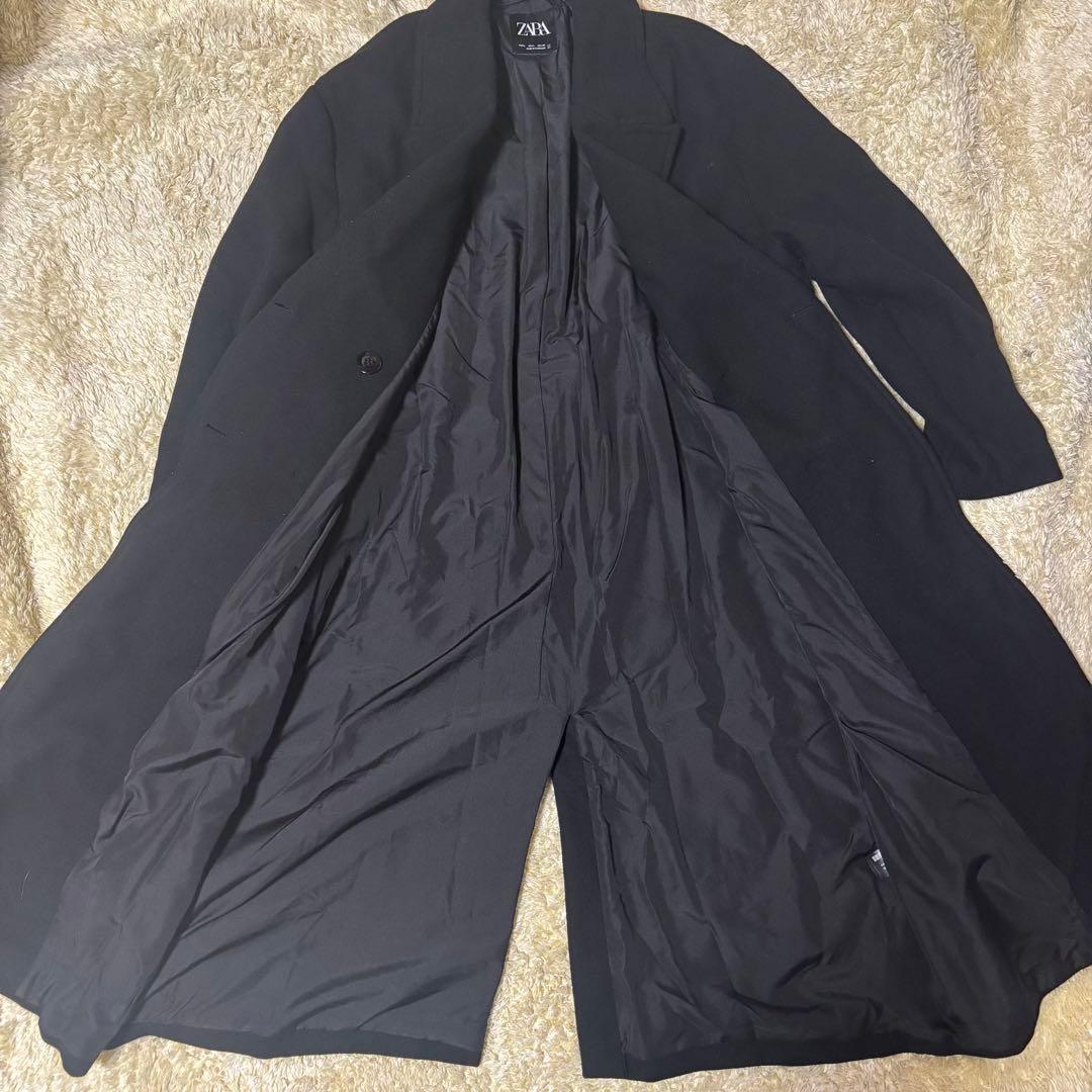 zara ザラ　オーバーサイズソフトコート　ブラック　Lサイズ