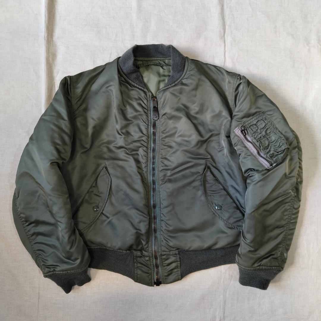 実物 80s Alpha アルファ MA-1 フライトジャケット グランドクルー