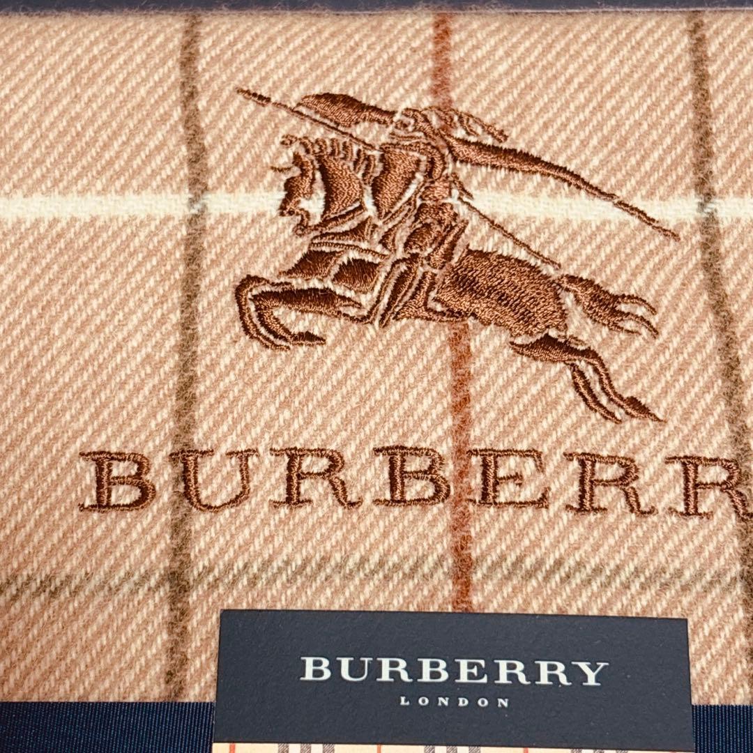 【新品未使用】BURBERRY LONDON 日本製 ウールひざ掛け ラム入り