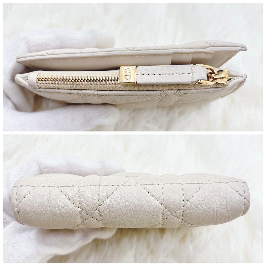美品✨Dior ディオール ミニ財布 二つ折り財布 カロ ダリア レザー