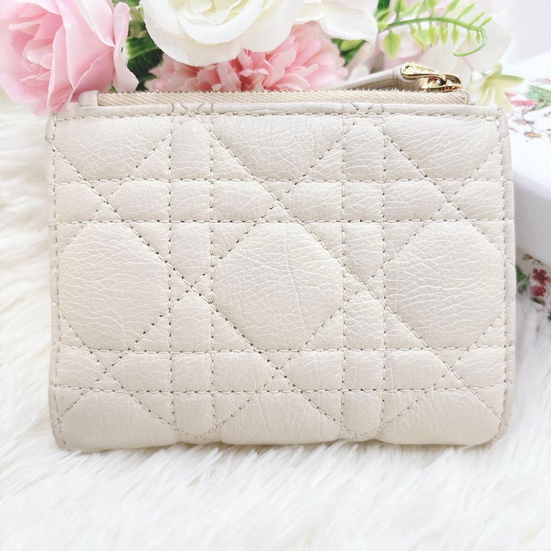 美品✨Dior ディオール ミニ財布 二つ折り財布 カロ ダリア レザー