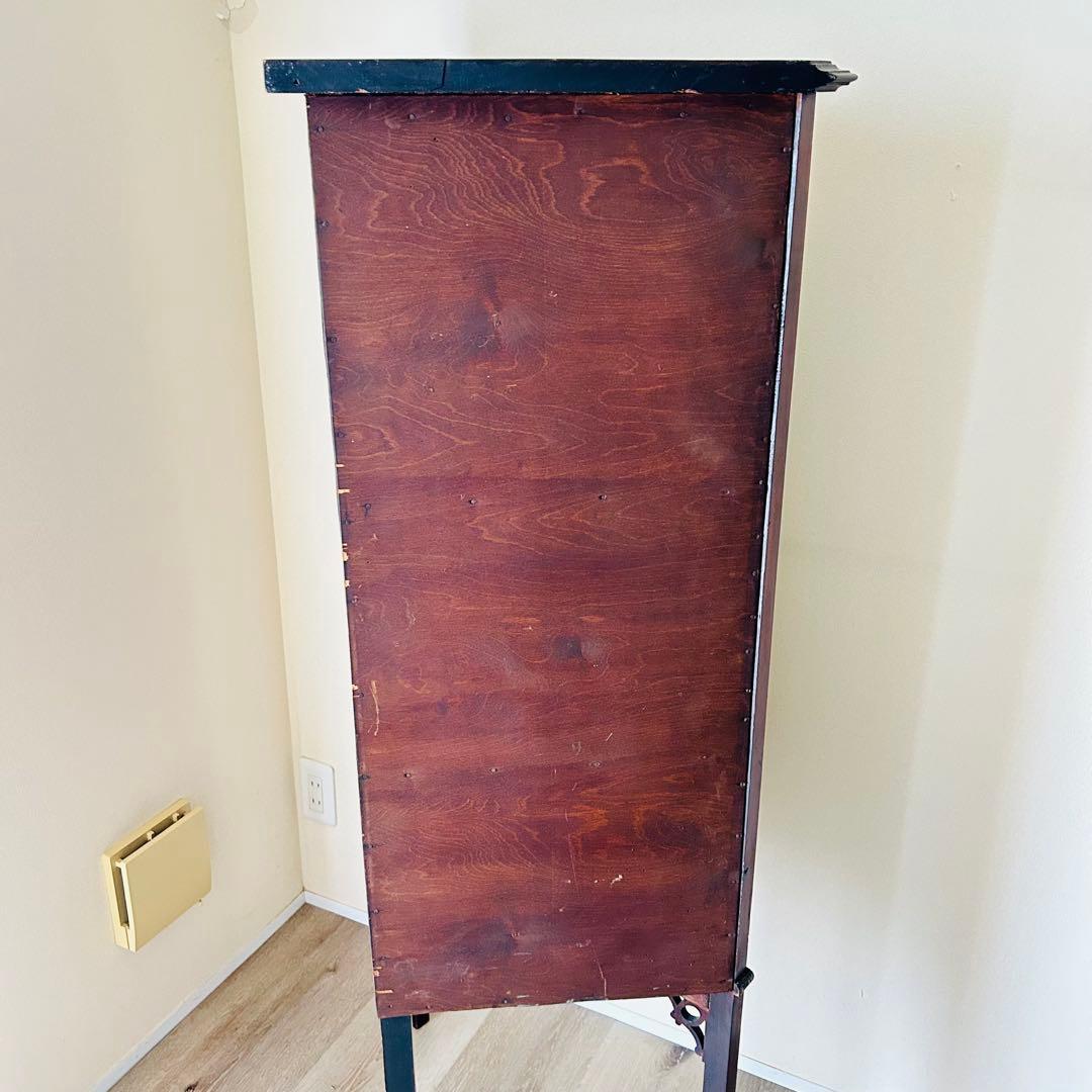 アンティーク　コーナーキャビネット　ガラス　マホガニー材　1910年代　イギリス