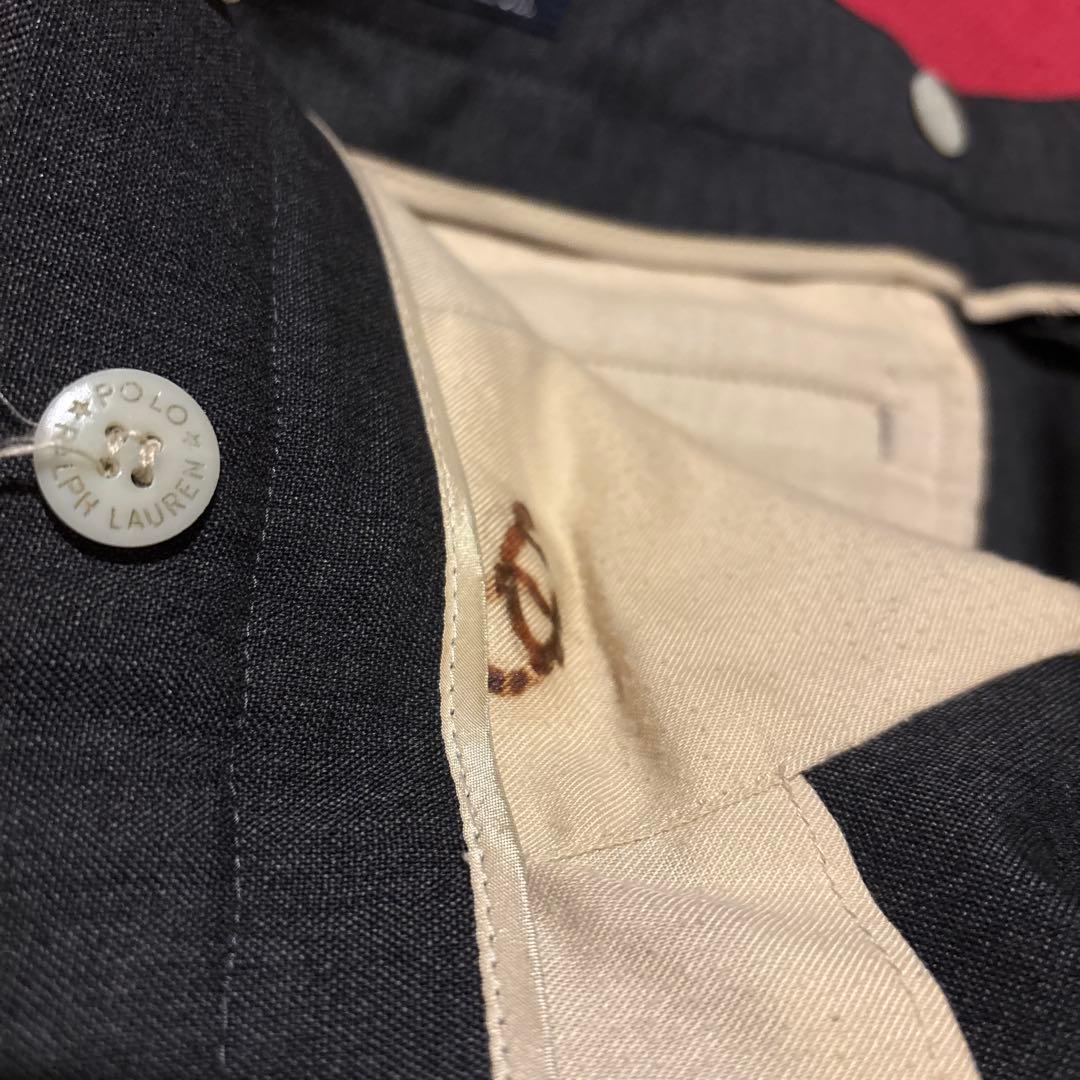 90s ラルフローレン　ラルフ　スラックス　ワイド　極太　ギャバ