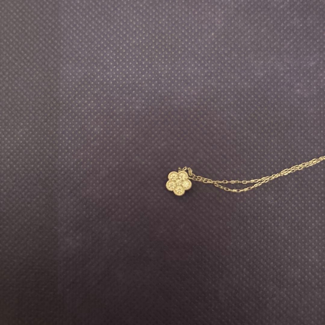 花モチーフ ネックレス 天然ダイヤモンド