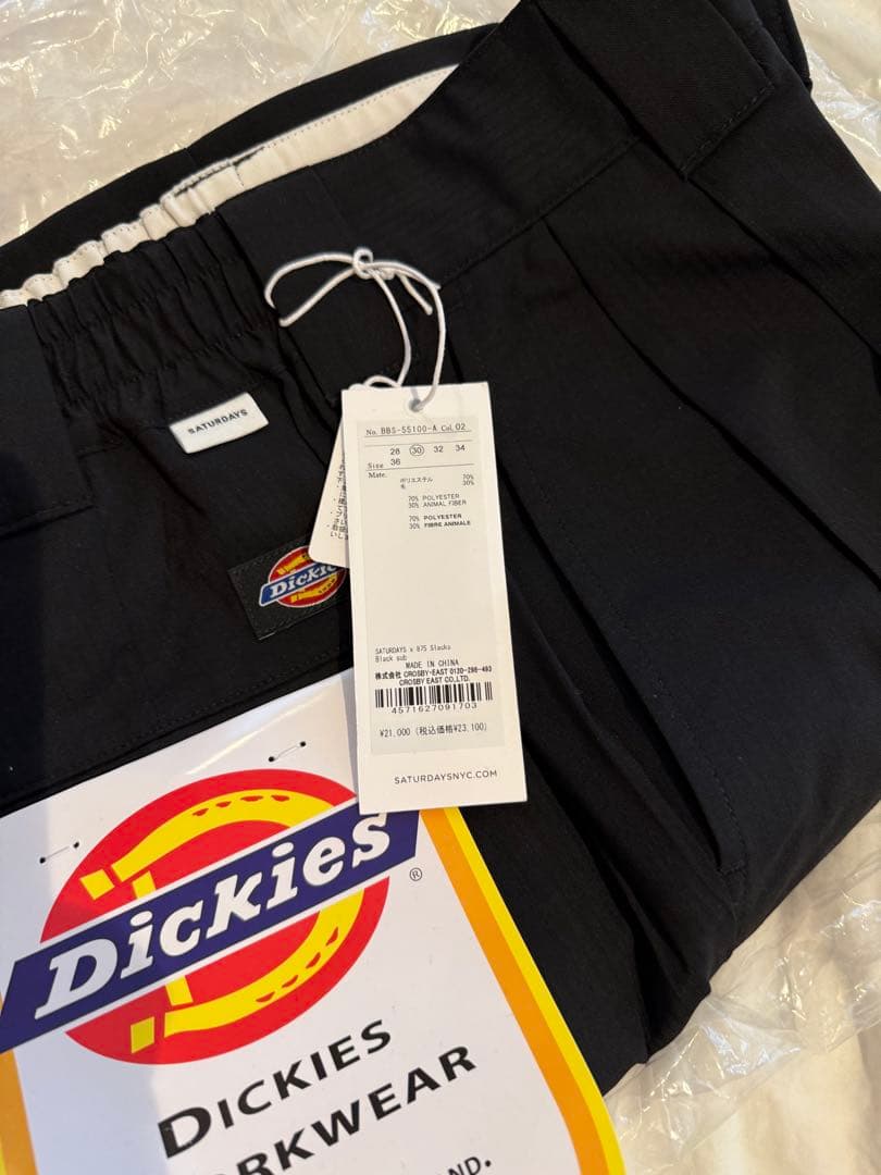 【新品未使用】saturdays NYC Dickies 875 黒サイズ30
